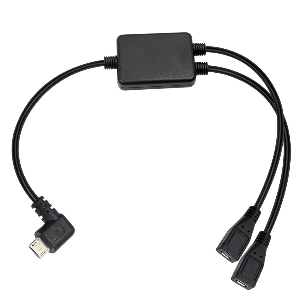 Amazon.co.jp: Micro USB二股ケーブル, Poyiccot L 型 右向キ マイクロ